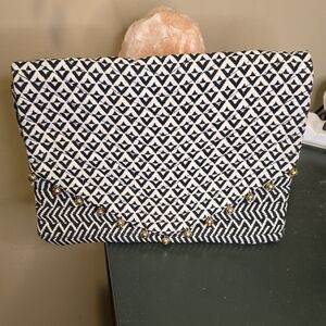 Abercrombie & Fitch Black and White Patterned Clutch